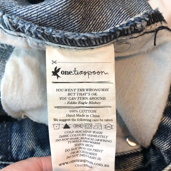 One Teaspoon Awesome Baggies blue blue jeans distressed size 28 - Picture 8 of 10